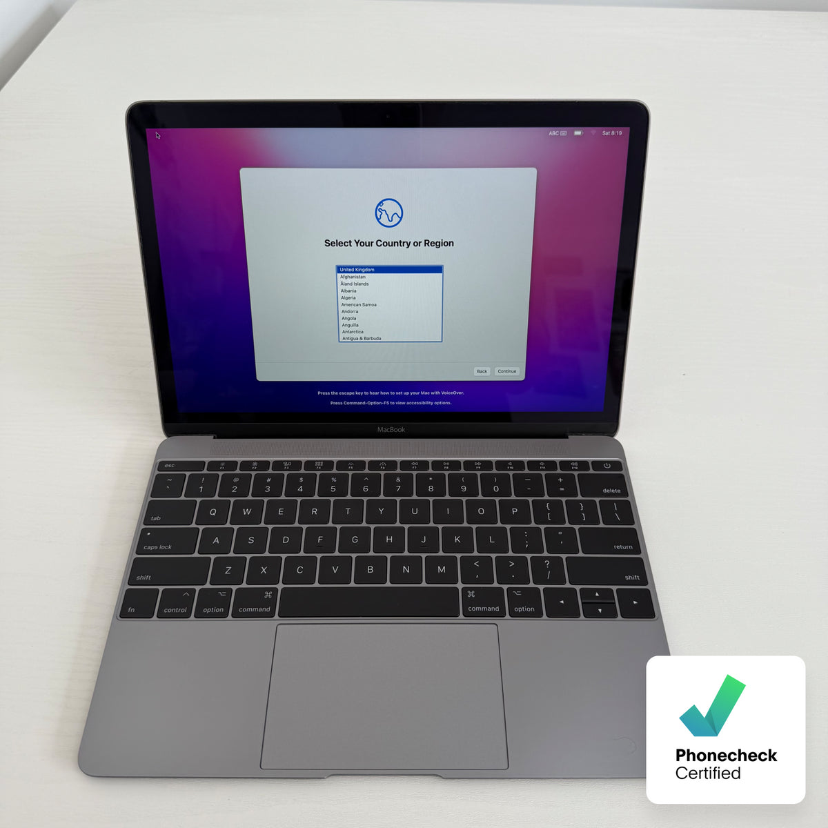 Apple MacBook 12-inch (2017) Intel Core M3 1.1GHz 8GB RAM 256GB SSD Space Gray refurbished and Phone check Certified laptop with Retina display and lightweight design