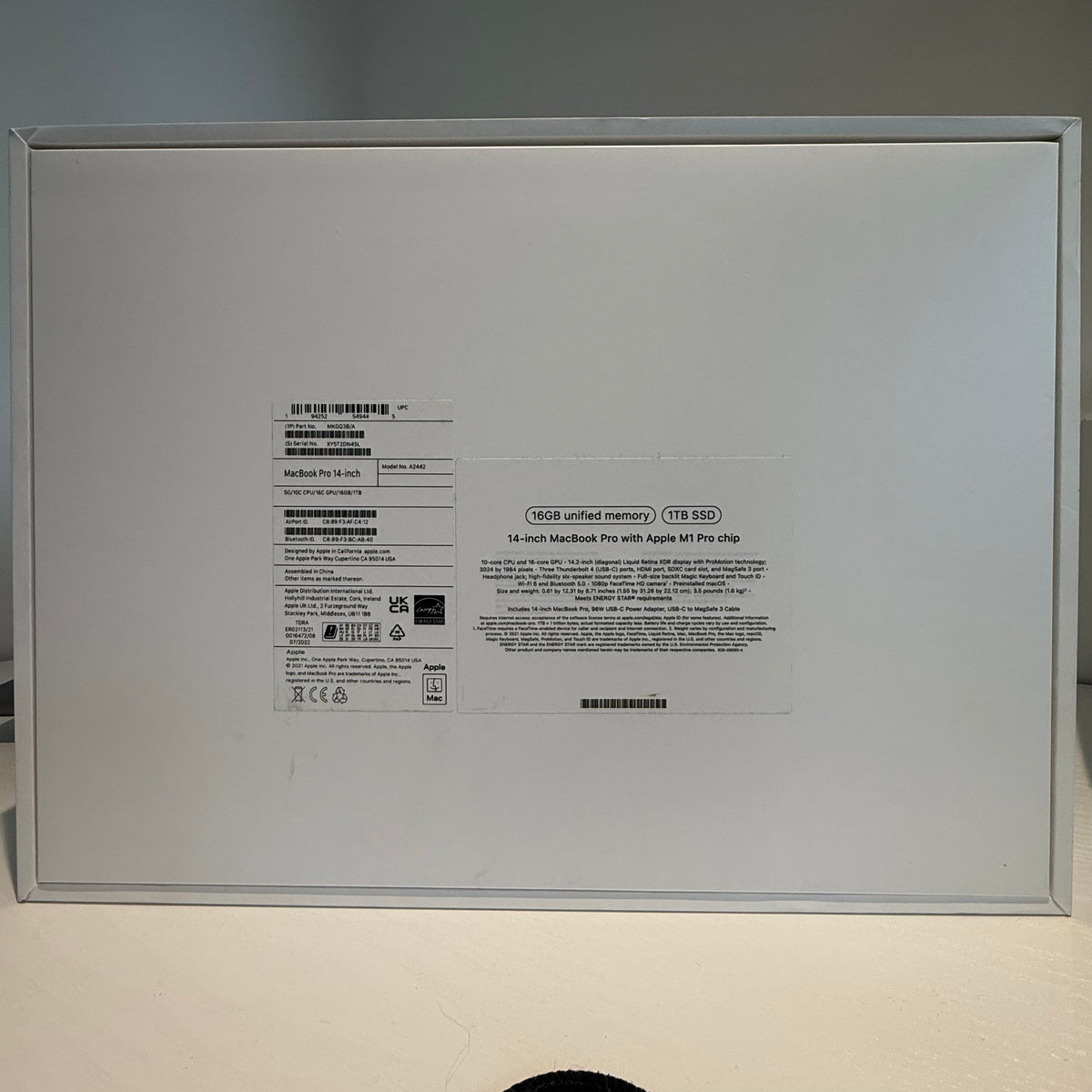 Apple MacBook Pro 14" (2021) M1 Pro | 10-Core CPU 16-Core GPU | 16GB RAM | 1TB SSD | Space Grey | Grade A