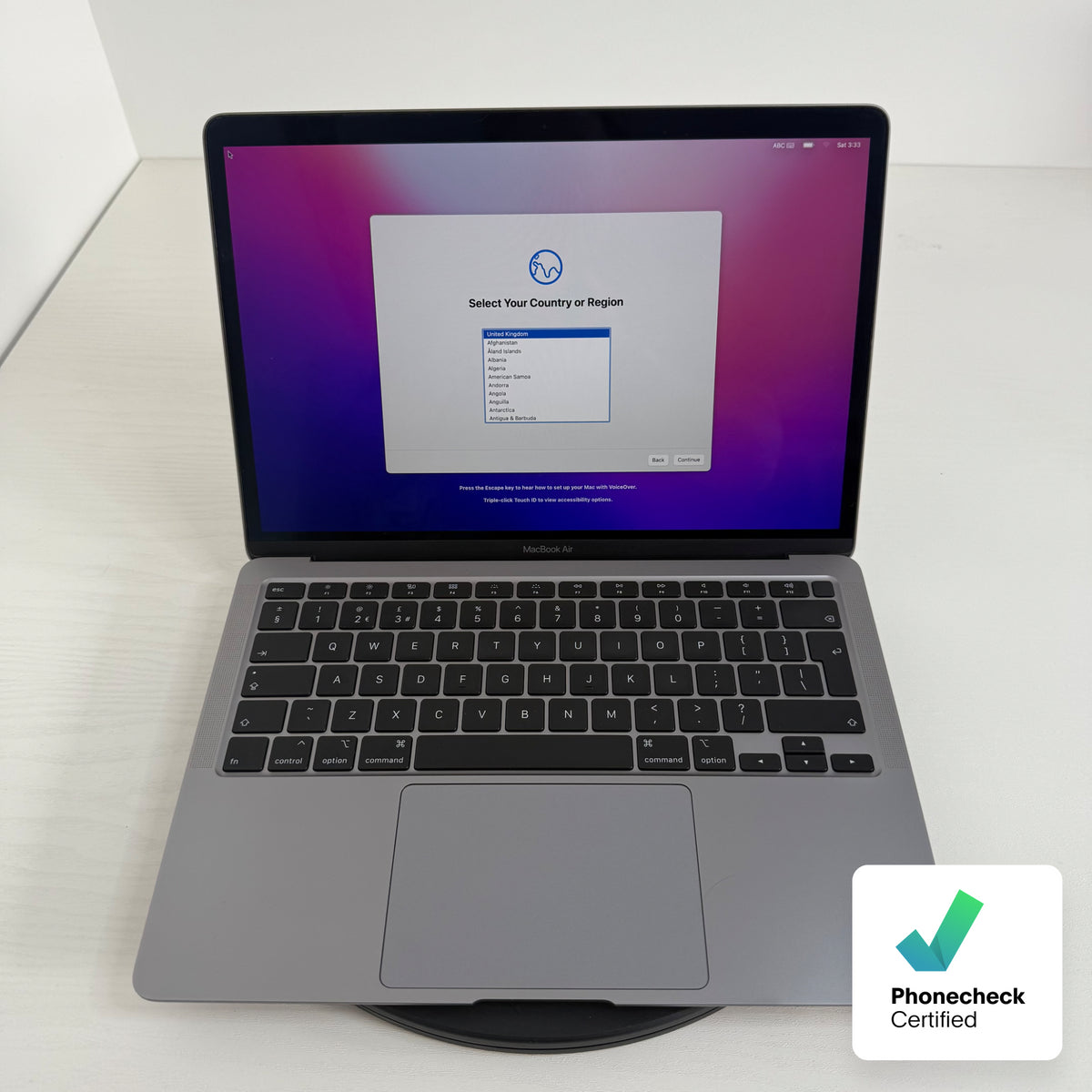 Apple MacBook Air 13-inch (2020) with 10th Gen Intel Core i5 processor, 8GB RAM, 512GB SSD in Space Grey Grade B refurbished laptop with Retina display and Phone check Certified quality